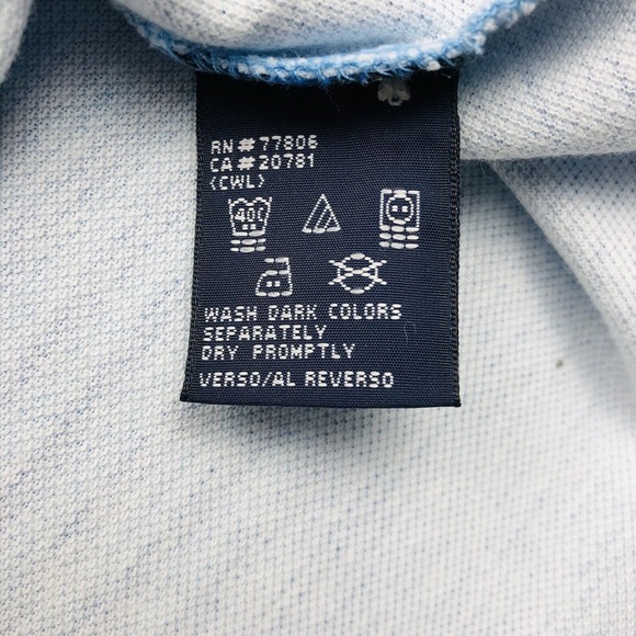 Y2K Tommy Hilfiger Polo Shirt Mens LARGE Blue Colorblock Stripe Flag Loop Collar - Picture 13 of 16